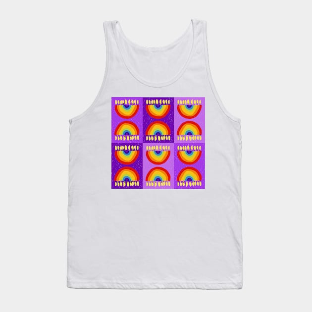 Rainbow Chanukiah Purples Grid Tank Top by TillaCrowne